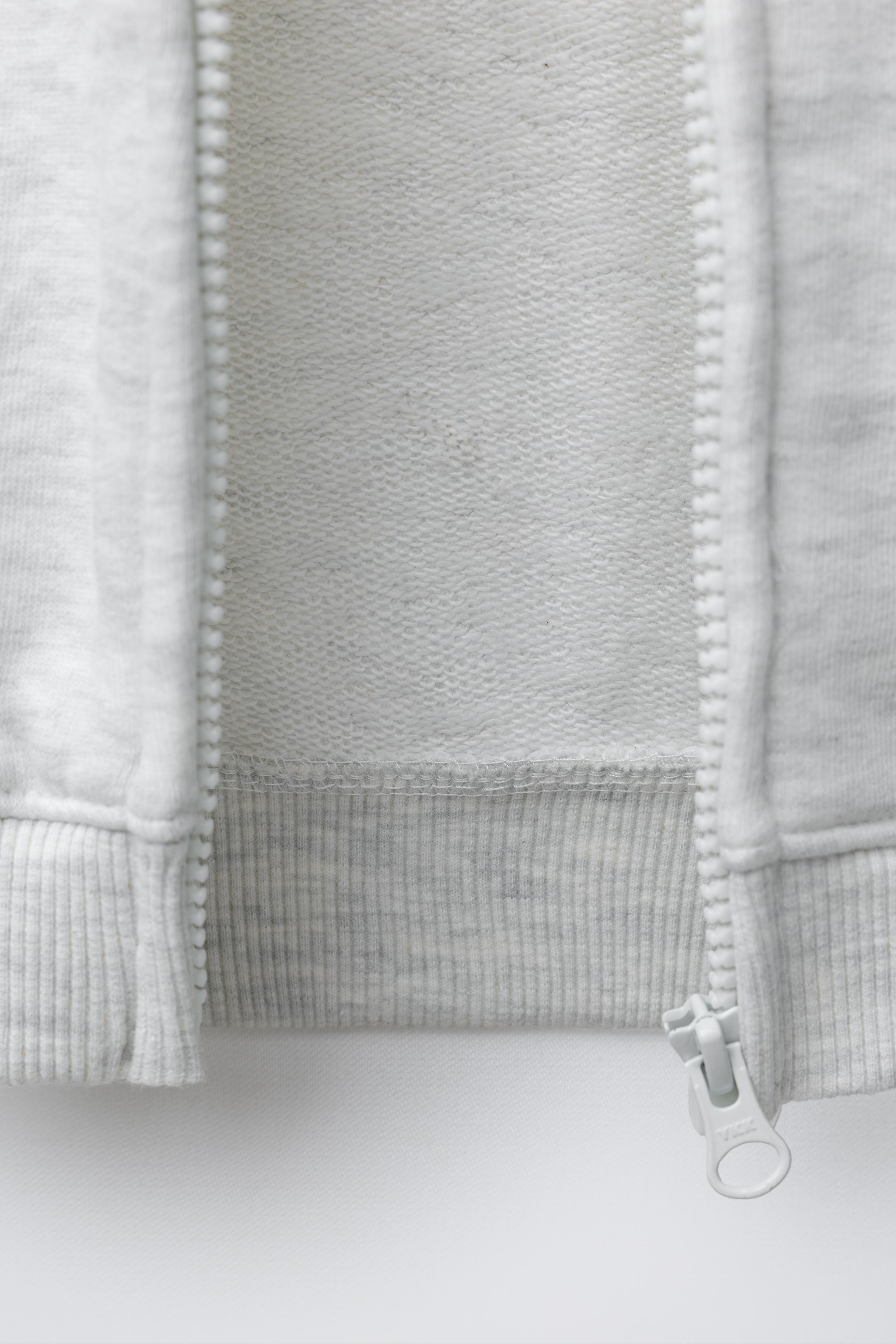 HEART PRINT ZIP-UP SWEATSHIRT